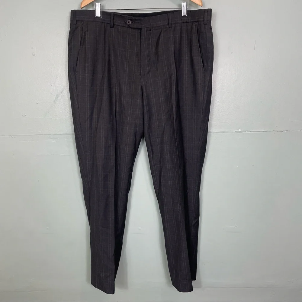 Brooks Brothers 1818 Regent Gray Charcoal Plaid Drago Wool Size 46/40 Suit Set‎